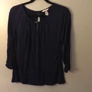 H&M Navy 3/4 sleeve Blouse